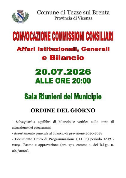 Convocazione Commissione Consiliare 