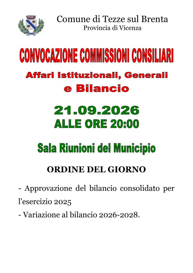 commissione Affari Istituzionali, Generali e Bilancio