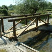 Ponticello del Parco dell'Amicizia nell'alveo del fiume Brenta