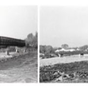1975 - La "Brentana" erode le rampe di accesso al ponte (foto di Lino Agostini)